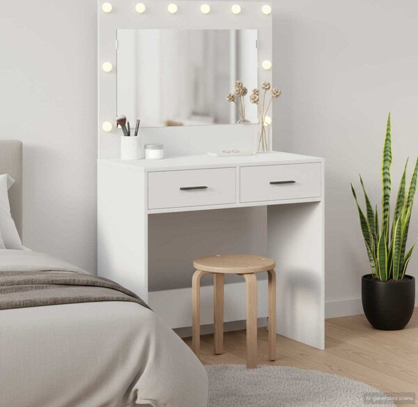 VidaXL Kosmetický stůl 78,5 x 41 x 135 cm Kompozitní dřevo [865036] Barva: Bílá