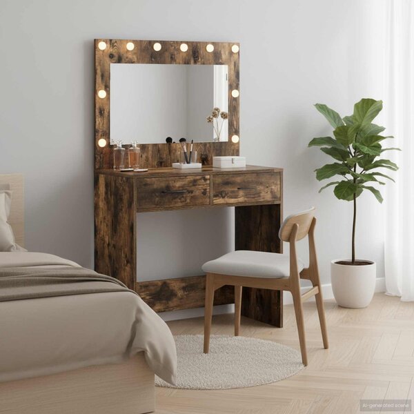 VidaXL Kosmetický stůl 78,5 x 41 x 135 cm Kompozitní dřevo [865036] Barva: Bílá