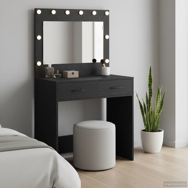VidaXL Kosmetický stůl 78,5 x 41 x 135 cm Kompozitní dřevo [865036] Barva: Bílá