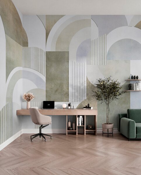 Fototapety Abstraktní geometrie ve stylu art deco s retro efektem, Fototapety abstraktní, w04079 : uwalls.cz