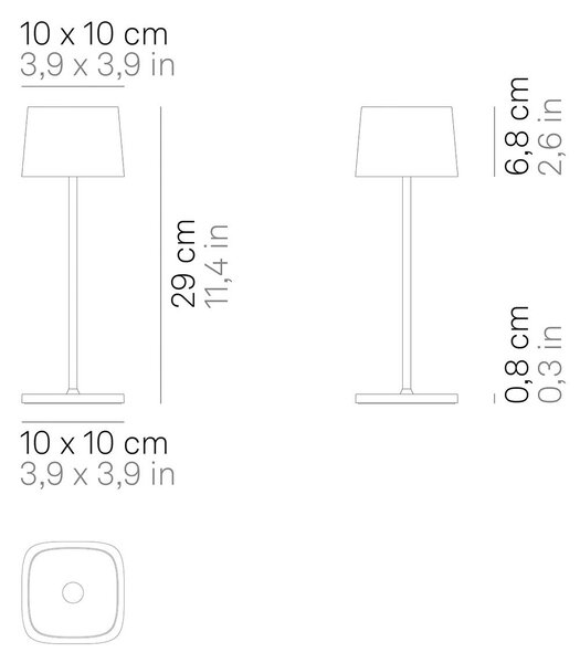 Zafferano Ofelia 3K dobíjecí stolní lampa IP65 corten
