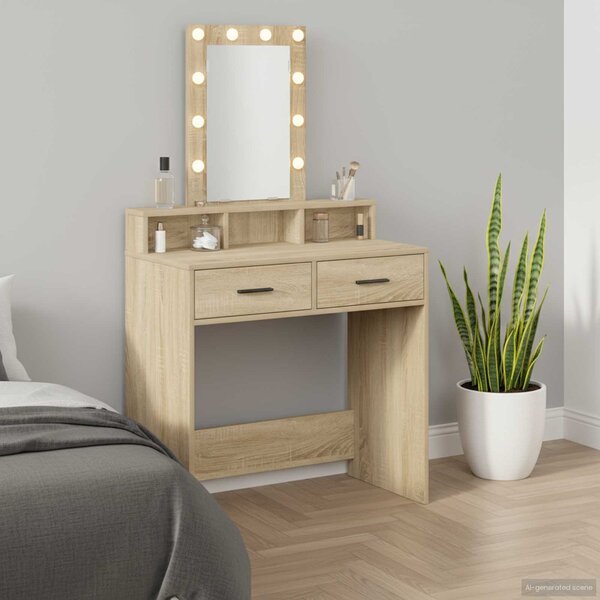 VidaXL Kosmetický stůl 79 x 41 x 140 cm Kompozitní dřevo [865171] Barva: dub artisan