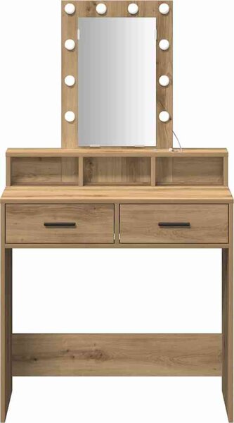 VidaXL Kosmetický stůl 79 x 41 x 140 cm Kompozitní dřevo [865171] Barva: dub artisan