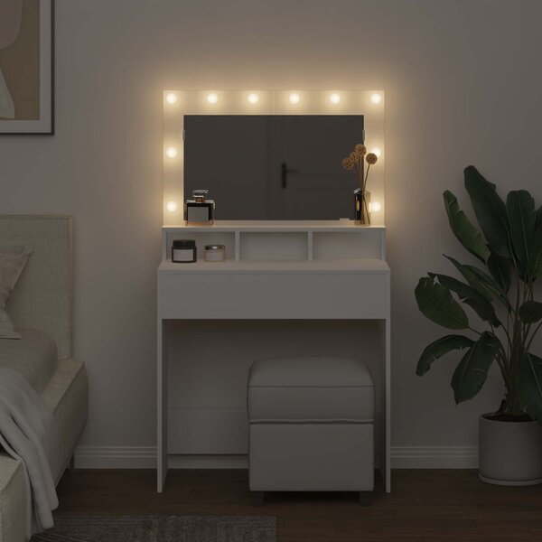 VidaXL Kosmetický stůl 78,5 x 41 x 135 cm Kompozitní dřevo [865109] Barva: Bílá