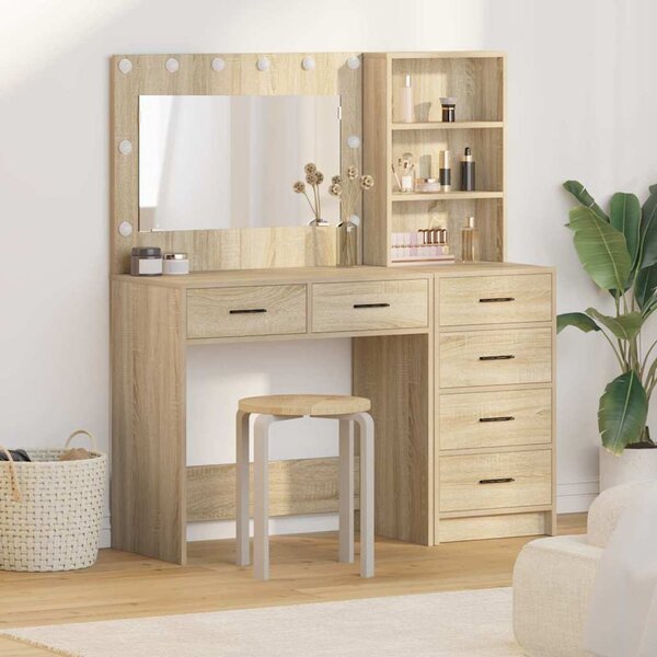 VidaXL Kosmetický stůl Hnědá 78.5 x 41 x 135 cm Kompozitní dřevo [3334198] Barva: Černý dub