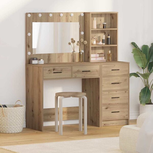 VidaXL Kosmetický stůl Hnědá 78.5 x 41 x 135 cm Kompozitní dřevo [3334198] Barva: Černý dub