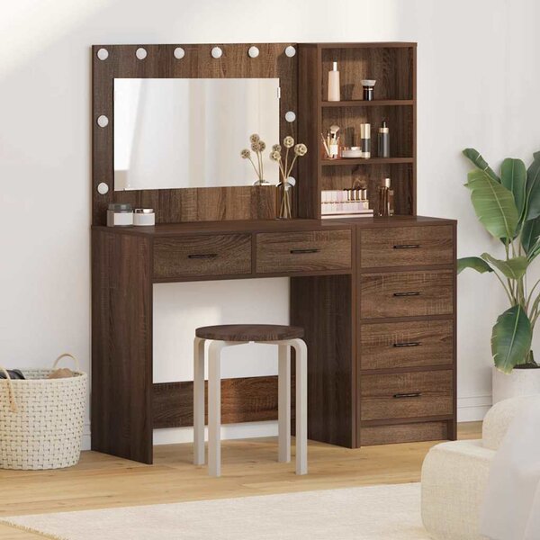 VidaXL Kosmetický stůl Hnědá 78.5 x 41 x 135 cm Kompozitní dřevo [3334198] Barva: Černý dub