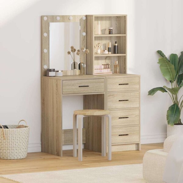 VidaXL Kosmetický stůl 2 ks 50 x 41 x 135 cm Kompozitní dřevo [3334203] Barva: Staré dřevo