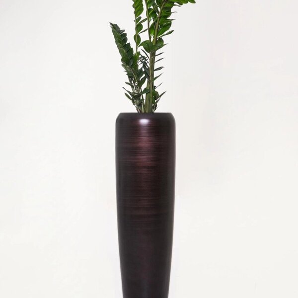 Vivanno luxusní květináč CAVITA 117, sklolaminát, výška 117 cm, černo-hnědý hedvábný mat