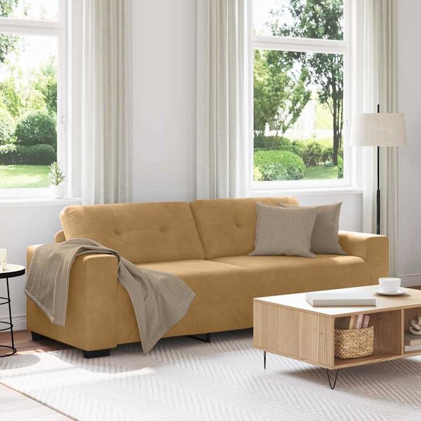 VidaXL 3-místné sofa 220 cm samet [4105136] Barva: Tmavě šedá