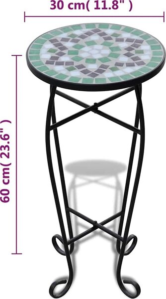 VidaXL Mozaikový stolek na květiny terakota [41128] Barva: Černá a bílá