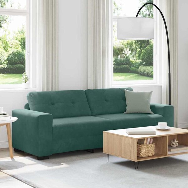 VidaXL 3-místné sofa 220 cm samet [4105136] Barva: Tmavě šedá