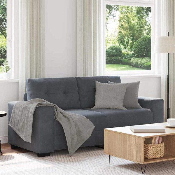 VidaXL 3-místné sofa 220 cm samet [4105136] Barva: Tmavě šedá