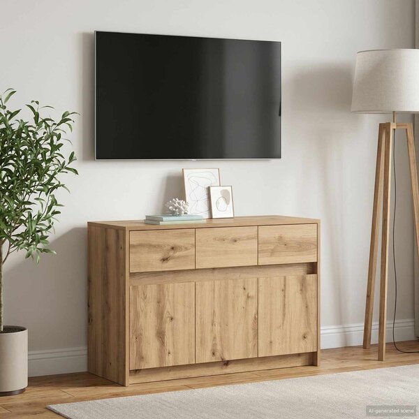 VidaXL TV skříňka s LED 91 x 34 x 61 cm kompozitní dřevo [8010330] Barva: Černý dub