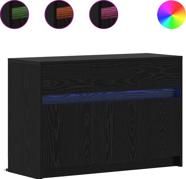 VidaXL TV skříňka s LED 91 x 34 x 61 cm kompozitní dřevo [8010330] Barva: Černý dub