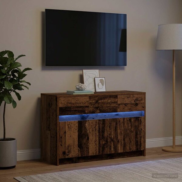 VidaXL TV skříňka s LED 91 x 34 x 61 cm kompozitní dřevo [8010330] Barva: Černý dub