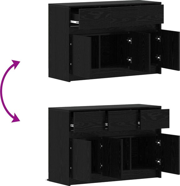 VidaXL TV skříňka s LED 91 x 34 x 61 cm kompozitní dřevo [8010330] Barva: Černý dub