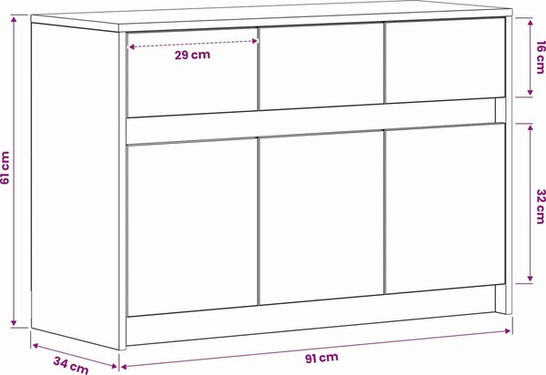 VidaXL TV skříňka s LED 91 x 34 x 61 cm kompozitní dřevo [8010330] Barva: Černý dub