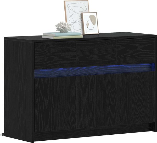 VidaXL TV skříňka s LED 91 x 34 x 61 cm kompozitní dřevo [8010330] Barva: Černý dub
