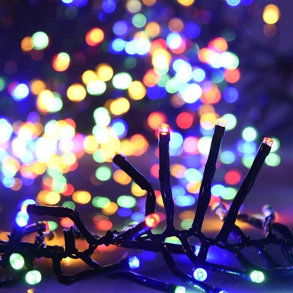 VidaXL Světelný LED řetěz trs se 2 000 LED diodami modrý PVC [343245] Barva: Teplá bílá a tmavě zelená
