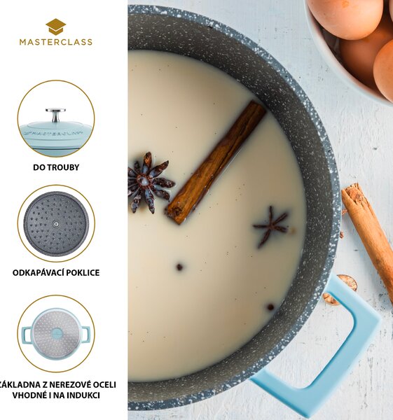 Hrnec MasterClass 20 cm 2,5 l indukční nepřilnavý pastelově modrý MCMCRD20SKY