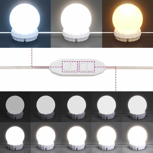 VidaXL Toaletní stolek s LED 80 x 41 x 134,5 cm [871539] Barva: dub artisan