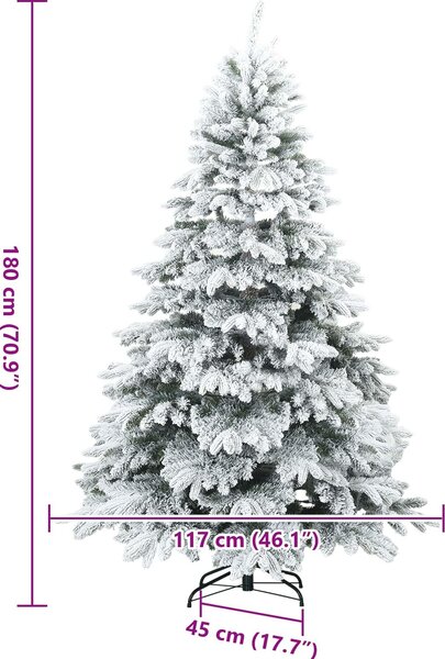VidaXL Umělý Skládací Vánoční Strom 180 cm PVC, PE a ocel [42019318] Barva: Bílo-zelená