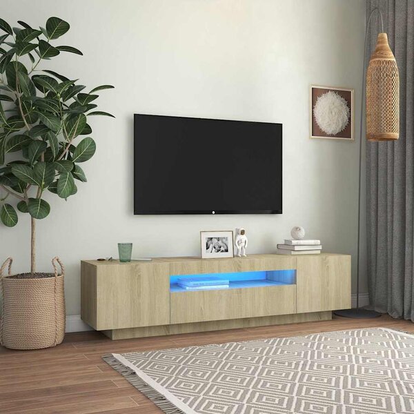 VidaXL TV stolek s LED 160 x 35 x 40 cm kompozitní dřevo [861103] Barva: dub artisan