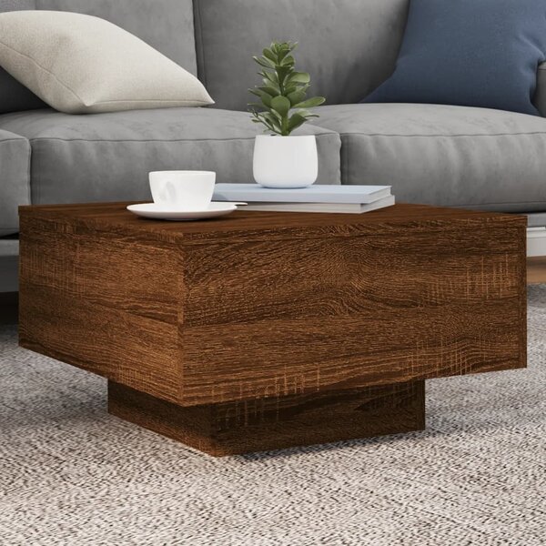 VidaXL Konferenční stolek s LED osvětlením 55 x 55 x 31 cm [862996] Barva: dub artisan