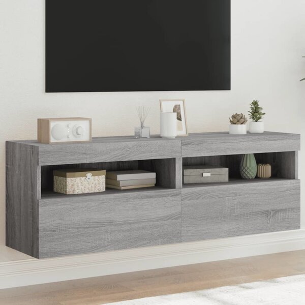 VidaXL Nástěnné TV skříňky s LED osvětlením 2 ks 60 x 30 x 40 cm [862211] Barva: Staré dřevo