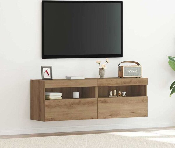 VidaXL Nástěnné TV skříňky s LED osvětlením 2 ks 60 x 30 x 40 cm [862211] Barva: Staré dřevo