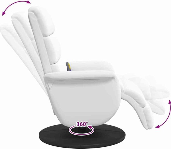 VidaXL Masážní polohovací křeslo s podnožkou umělá kůže [42018590] Barva: Bílá