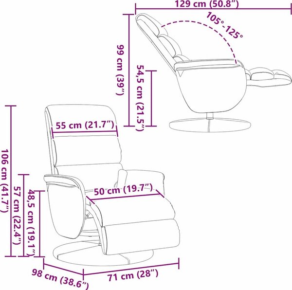 VidaXL Masážní polohovací křeslo s podnožkou umělá kůže [42018590] Barva: Bílá
