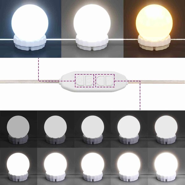VidaXL Toaletní stolek s LED 80 x 41 x 144,5 cm [862302] Barva: Staré dřevo