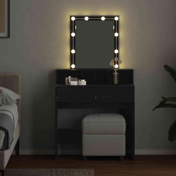 VidaXL Toaletní stolek s LED 80 x 41 x 144,5 cm [862302] Barva: Staré dřevo