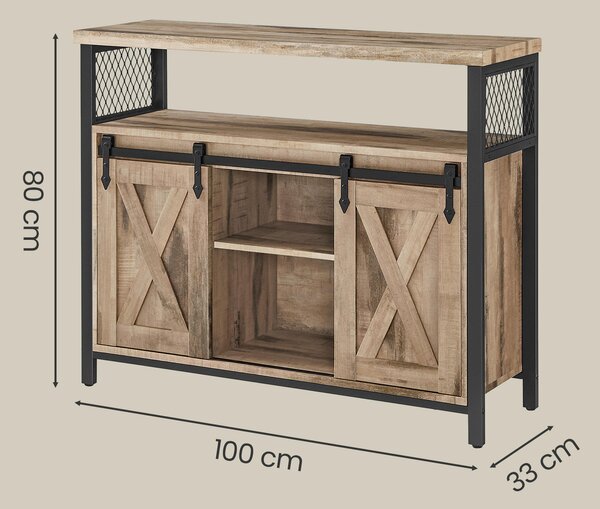 KOMODA, hnědá, černá, 100/80/33 cm Boxxx - Široké komody, Online Only