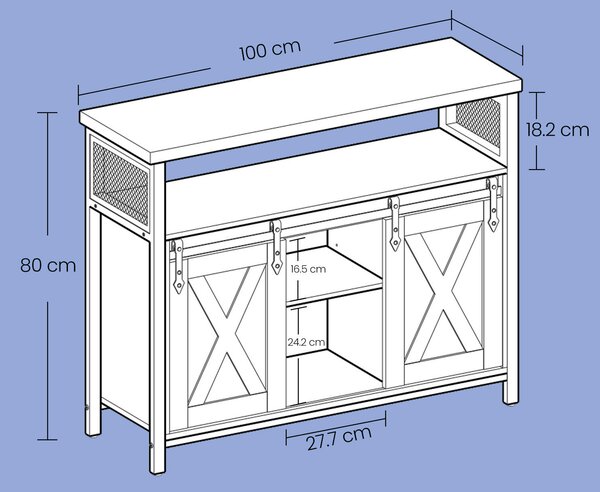 KOMODA, černá, šedavě hnědá, 100/80/33 cm Boxxx - Široké komody, Online Only