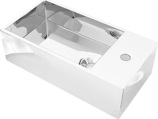 VidaXL Umyvadlo s přepadem 49 x 25 x 15 cm keramika [143492] Barva: Tmavě šedá