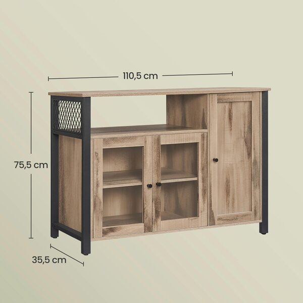 SKŘÍŇ NA NÁDOBÍ, hnědá, černá, 110/75/33 cm Boxxx - Online Only komody, Online Only