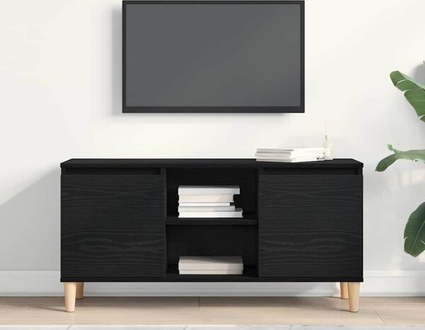 VidaXL TV skříňka s nohami z masivního dřeva 103,5x35x50 cm [862584] Barva: Černý dub
