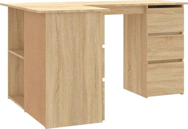 VidaXL Rohový psací stůl 145x100x76 cm kompozitní dřevo [801092] Barva: Bílá