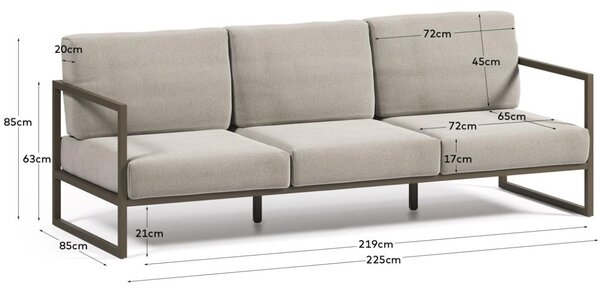 Kave Home Béžovo-hnědá zahradní pohovka Comova 225 cm