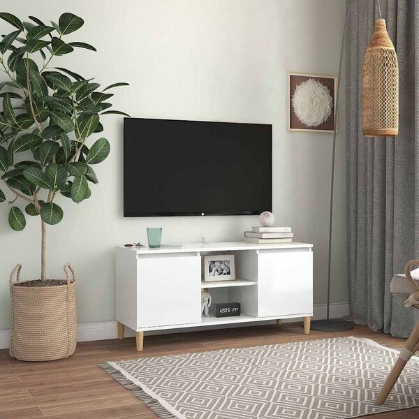 VidaXL TV skříňka s nohami z masivního dřeva 103,5x35x50 cm [862584] Barva: Černý dub