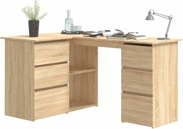 VidaXL Rohový psací stůl 145x100x76 cm kompozitní dřevo [801092] Barva: Bílá