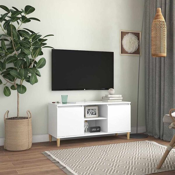 VidaXL TV skříňka s nohami z masivního dřeva 103,5x35x50 cm [862584] Barva: Černý dub