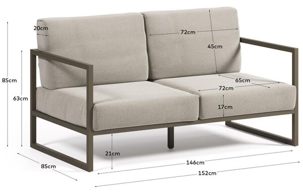 Kave Home Béžovo-hnědá zahradní pohovka Comova 152 cm