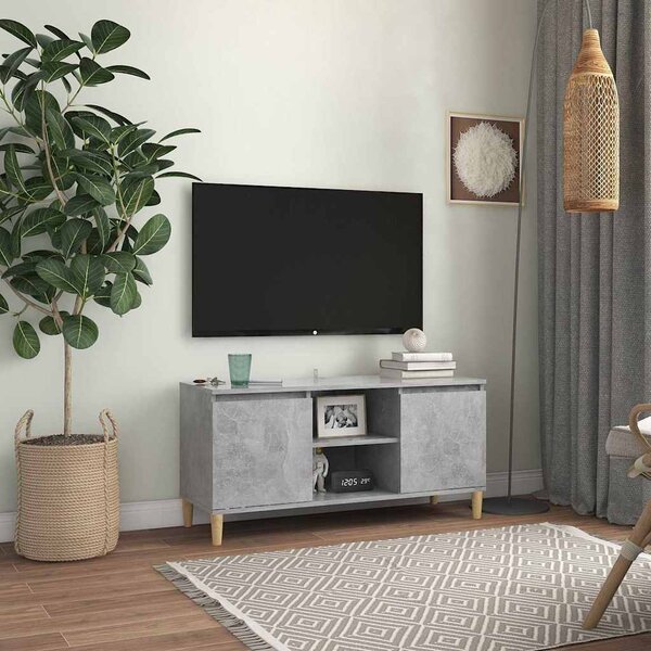 VidaXL TV skříňka s nohami z masivního dřeva 103,5x35x50 cm [862584] Barva: Černý dub
