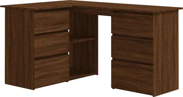 VidaXL Rohový psací stůl 145x100x76 cm kompozitní dřevo [801092] Barva: Bílá