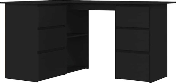 VidaXL Rohový psací stůl 145x100x76 cm kompozitní dřevo [801092] Barva: Bílá