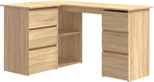 VidaXL Rohový psací stůl 145x100x76 cm kompozitní dřevo [801092] Barva: Bílá